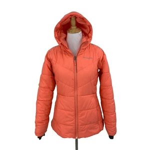 Columbia Katelyn Crest Jacket Youth Girls L Nectarine Full Zip Puffer Hoodie - Picture 1 of 12