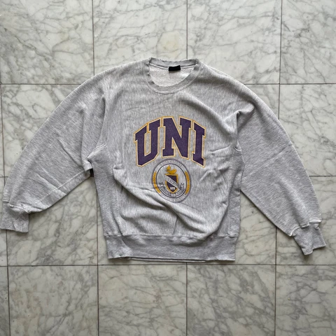 Vtg NORTHERN IOWA PANTHERS Sweatshirt Large Gray UNI College JanSport USA Cover