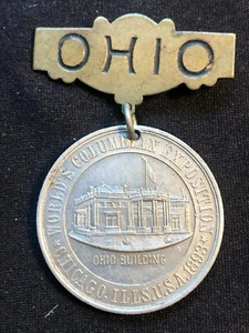 1893 Columbian Exposition, Dedication Of the Ohio Building, Oct. 22, 1892 Medal - Imagen 1 de 6