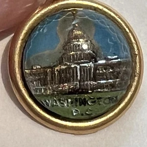 Vintage Washington DC Capitol Gebäude unter Glaskuppel Anhänger | goldfarben - Bild 1 von 8