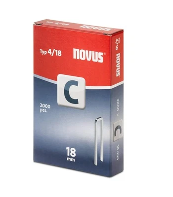 Novus Tools Schmalrückenklammern C Typ 4 - 18 mm B-Ware 2.000 Stück für Tacker