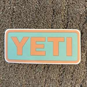 Authentic YETI Decal Sticker 4" Vinyl Peach Green Blue Brand New - Picture 1 of 1