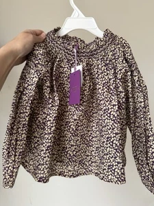 Bonpoint Purple and Cream Floral Blouse - Picture 1 of 2