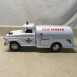 Vintage Tonka White T.F.D. Tanker Truck, Steel 1959 Fire Custom Restored-Repaint - Picture 1 of 18
