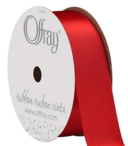 Berwick Offray 062272 7/8" Double Face Satin Ribbon, 6-Yard Spool, Red - Image 1 of 3