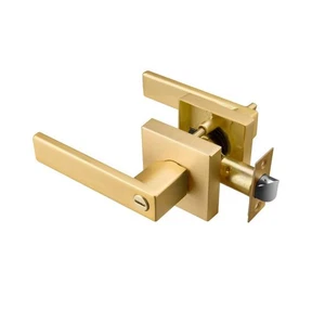 Brushed Gold Privacy Door Handles, Interior Door Knobs for Bed and Bath - Bild 1 von 6
