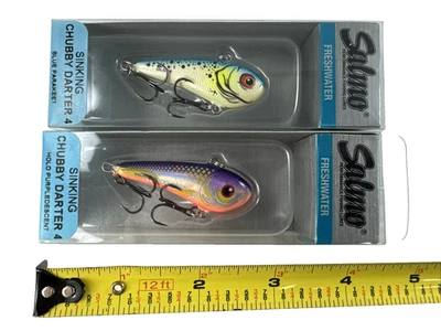 2 Salmo Chubby Darter 4 Sinking Crankbait Fishing Lures Walleye Bass Northern - Image 1 of 3