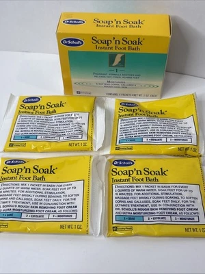 Vtg  4 Pack Dr. Scholls Soap n Soak Instant Foot Bath Packets Tired Achy Feet 94 - Image 1 of 4