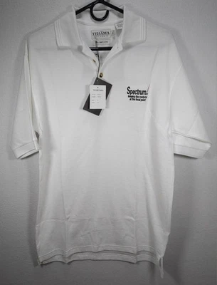 Camisa polo de golf Tehama Clint para hombre blanca tejida elástica talla Spectrum pequeña Foto 1 de 4