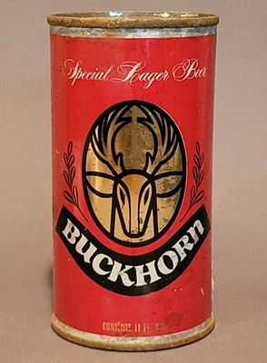 LATA DE CERVEZA BUCKHORN FLAT TOP AÑOS 50 THEO HAMM'S BREWING SAN FRANCISCO  Foto 1 de 4