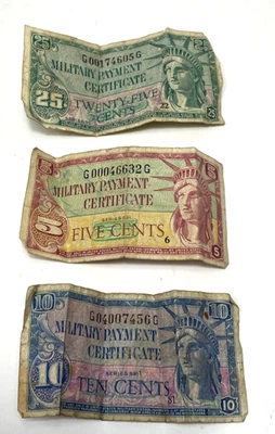 1960's SERIES 591 MILITARY PAYMENT CERTIFICATE LOT - Image 1 of 2