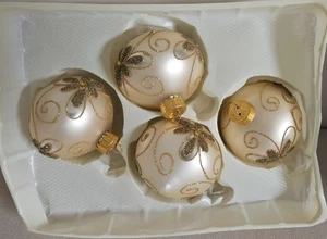 Vier Vintage Lux winterliche Kugeln Glaskugeln. Verkauft als Posten von 1. - Bild 1 von 7