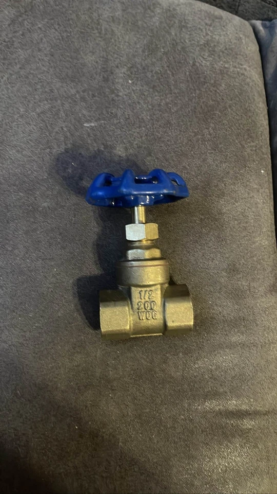 Válvula de porta de latão 1/2" 200 WOG cabo azul - Imagem 1 de 1