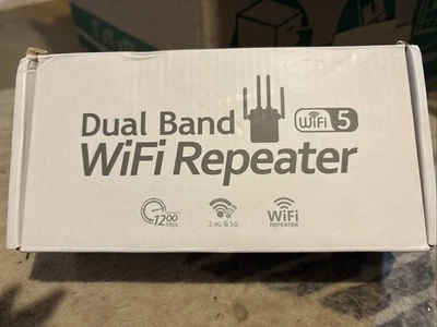 Dual Band Wifi Repeater Wifi 5 AC1200 2.4G/5G Extender NEW - Imagem 1 de 2