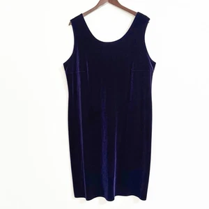 Vintage 90s Options by Delta Burke Purple Velvet Tank Dress Size 20 - Bild 1 von 8