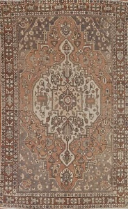 Vintage Muted Geometric Bakhtiari Area Rug Tribal Hand-knotted Wool Carpet 7x10 - Picture 1 of 12