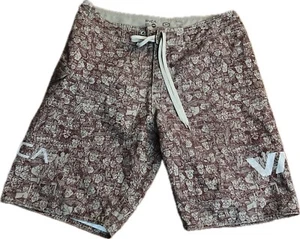 RVCA Board Shorts Swim Trunks Men’s 31 Red Native American Tribal All Over Print - Picture 1 of 13