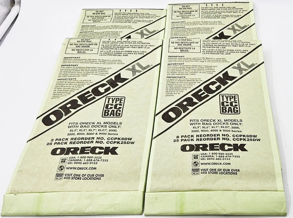 Genuine 4x For Oreck XL Type CC High Density Vacuum Cleaner Bags 4 PK PACK NEW - Image 1 of 1