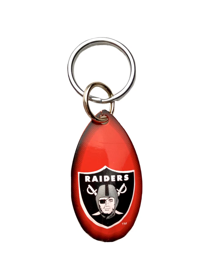 NFL Las Vegas Raiders Logo Red Vintage Teardrop Spinner Keychain - Image 1 of 1