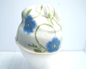 Cappello donna Bula lana berretto invernale primavera calda petite blu fiori Canada - Foto 1 di 11