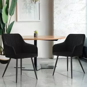 2Pcs Esszimmer Stühle Samt gepolstert Sitz Metall Beine Küche Stuhl Home Office - Bild 1 von 9
