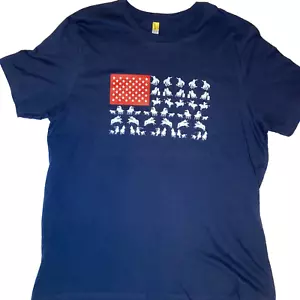 USA Cowboy Bella Canvas Size 2XL Short Sleeve Navy T Shirt New w Tag - Picture 1 of 2
