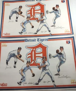 Detroit Tigers MLB 1982 Vintage 2 McDonalds Tischset Lynn Jones Rozema Wilcox Hebner - Bild 1 von 10