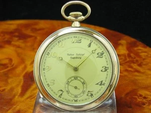 Julius Schirpf 800 Silver Open Face Pocket Watch / Favor 14 Gauge - Picture 1 of 9