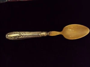 antico cucchiaio argento e corno   primi 900 - Foto 1 di 2