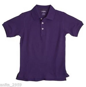 New FRENCH TOAST School Uniforms Boys Sz 10 Husky Short Sleeve POLO Shirt Purple - Picture 1 of 2