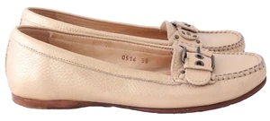 David's 0514 Italy Metallic Moc Loafers Buckle Flats Shoes EU 38 Women's 7.5 - Picture 1 of 7