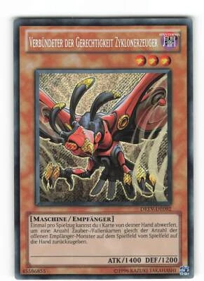 Yugioh VERBÜNDETER DER GERECHTIGKEIT ZYKLONERZEUGER , drev-de092 Secret Rare - Bild 1 von 2