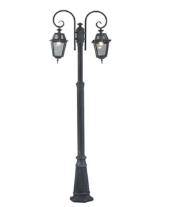 LAMPADE SERIE MILANO - LAMPIONE A 2 LUCI 220 cm - GRIGIO GHISA - Foto 1 di 4