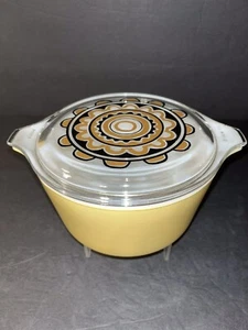 Vintage Pyrex #473 Sol Blume Werbeartikel 1 QT. Deckelschale neuwertig - Bild 1 von 14