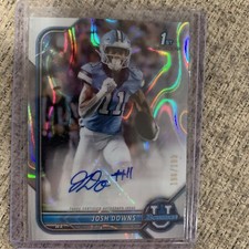 2021-22 Bowman University Chrome Josh Downs Lava Refractor 1st Auto /199 Colts