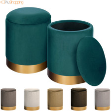 POUF POUFF PUFF CONTENITORE BAULE SGABELLO IN TESSUTO VARI COLORI CM 31X38