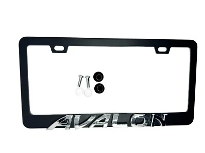 BLACK License Plate Frame Logo Stainless Steel for AVALON Chrome Logo - Image 1 of 4