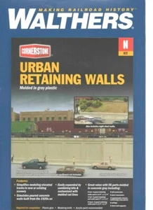 N Scale Walthers Cornerstone 933-3882 Urban Retaining Walls Kit - Imagen 1 de 1