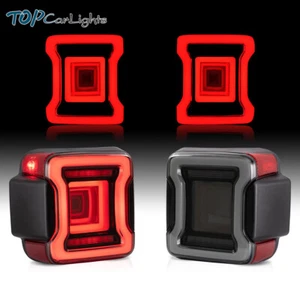 VLAND Smoked LED Tail Lights For 2018-2020 Jeep Wrangler W/Start-up Animation - Picture 1 of 18