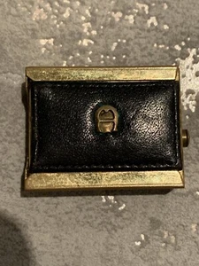 Aigner Etienne Pillendose Leder Metall Alt Vintage Selten mit Seitenöffnung - Bild 1 von 12