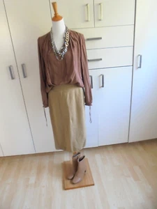 LUISA CERANO lässige Langarm Seide Tunika Bluse, mauvè braun, Gr.38-40-42 M/L - Bild 1 von 10
