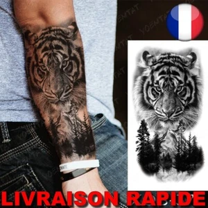 Tatouage Temporaire Imperméable Tigre Félin Faux Main Bras Jambe Mode Animal - Bild 1 von 2