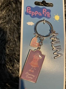 BNIP New Peppa Pig Dancing Queen Keyring - Pink Heart - Silver Metal Mum - Picture 1 of 3