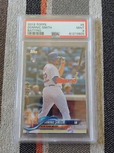 Dominic Smith Rookie Card - 2018 Topps Rookie Card #6 - PSA Mint 9 - Graded