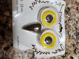 Vintage O-Henry Ceramic Owl Eyes & Beak Set OE-50 Yard Art Macrame Beads, Craft - Picture 1 of 8