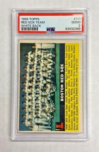 1956- TOPPS BASEBALL BOSTON RED SOX TEAM CARD #111 PSA 2 - Picture 1 of 2