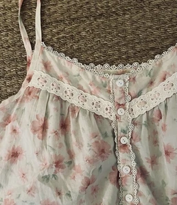 Vintage Cottage Core Nightgown Ribbon/ Lace Cabernet Sz XL - Picture 1 of 6