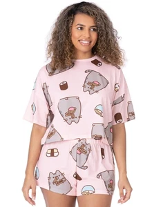Pusheen Pusheen Food All-Over Print Short Sleeve Short Leg Pyjama Set Womens - Picture 1 of 38