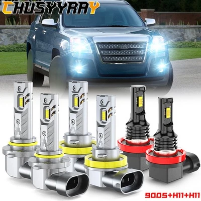 For GMC Terrain 2010-2015 6x Combo LED Headlight Hi&Lo Beam + Fog Light Bulbs - Image 1 of 4