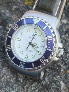 Zodiac Rare NOS Damen 30mm Professional 200m Taucheruhr Kopf mit blauer Lünette - Bild 1 von 8